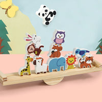 Cognitive Development Woodland Creature Balance Blocks Coordination Training Wooden Creature Stacking Game Educational Fine Dexterity Skills for Children, Toddlers, Home Play, Preschool