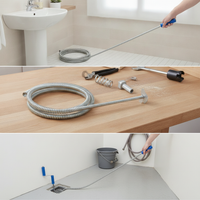 Drain Cleaning Spring Tool for Pipes, Extended 12mm Galvanized Spring, Patented Design
