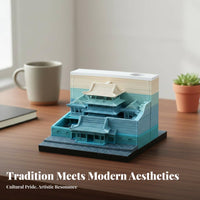 Creative Gift Temple of Heaven 3D Memo Pad Unique Decoration 3D Paper Carving Notepad Exquisite Craftsmanship for Tourists, Adults, Souvenir