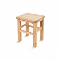 Hardwood Wood Construction Small Round Wooden Stool long-finaling Four-Legged Round Stool Sturdy & Stable Household Furniture polished Finish for Apartment Dwellers, household owners, Entryway, Living Room, Bedroom, Bathroom