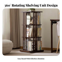 360° Rotation Rotating Corner Bookcase exposedShelf Design Revolving Book Unit Large Capacity Bookshelf Long-Lasting for Children, Students, Families, Study Room, Bedroom, Small Areas, Office