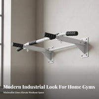 Heavy Duty Wall Mounted Pull-Up Bar High Weight Capacity Wall Mounted Pull up Bar Stable Triangular Structure Comfortable Foam Grips for Fitness Enthusiasts, Adults, Women, Garage
