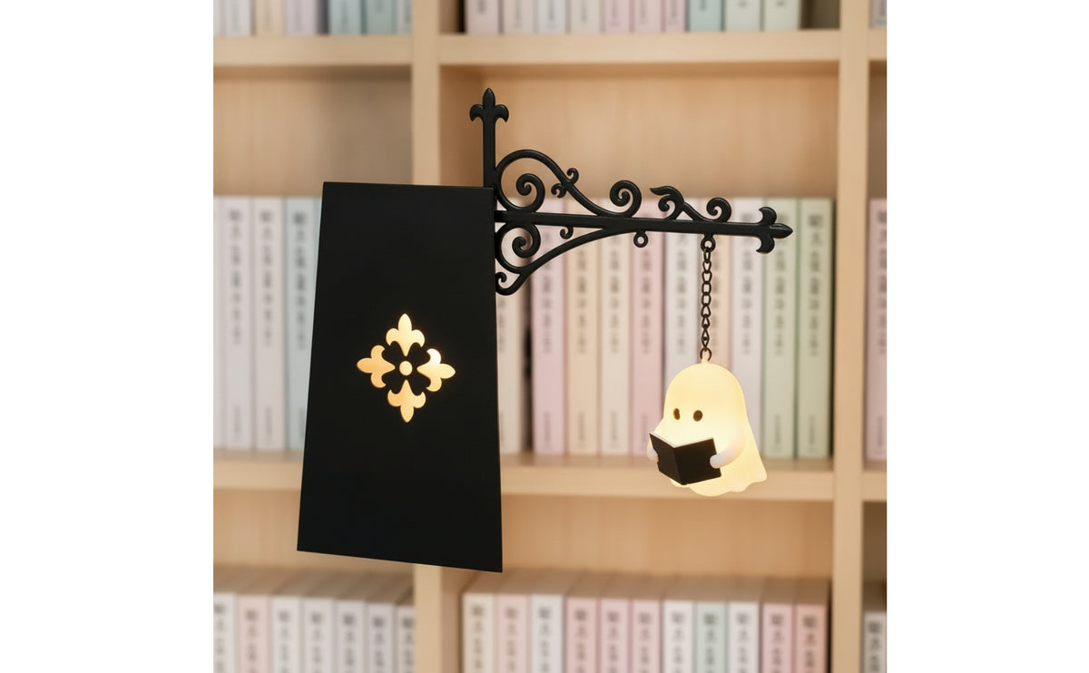 Gothic Wall-Mounted Lamp Bracket Small Metal Bracket with Scrolling Arm Square for Study