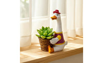 Duck Planter Woven Planter with Basket Whimsical Duck Flowerpot for Interior Decorators
