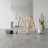 S-Shape Sauna Backrest Natural Wood Construction S-Shaped Wooden Backrest