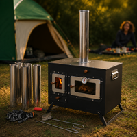 Portable Wood Stove 51x29x41cm, Rocket Stove for Emergencies and Tent, Windproof Camping Wood Stove Made of Metal with Folding Legs