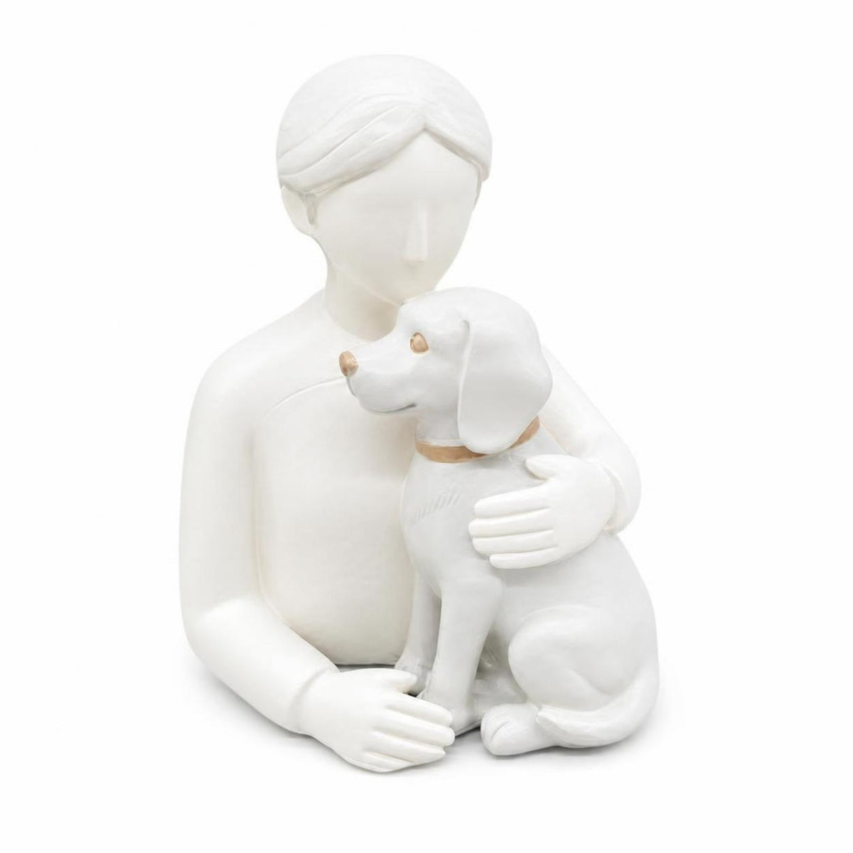 Person Dog Figurine Person and Dog Figurine Compact Details Home Decor for Tabletop Display, Entryway