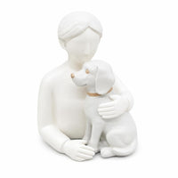 Person Dog Figurine Person and Dog Figurine Compact Details Home Decor for Tabletop Display, Entryway