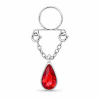 Nipple Rings with Dangle Charm Teardrop for Clubwear