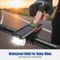 High-Intensity Waterproof Motion Sensor Front Light, USB Rechargeable, Night Riding, Trail Cycling Gear, Power Indicator