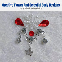 Small Forehead Sticker, Tassel Crystal, Face Decoration, Mica Powder, Children, Performance, 3D Effect