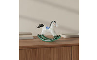 Rocking Horse Figurine Colored Glaze Glazed Horse Ornament Unique Charm Sculpture for Entryway