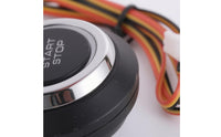 12V Motor Ignition Stop Button Black Face Flush Mount Ignition on-off Button Silver Trim Bezel Car Control Indicator Window