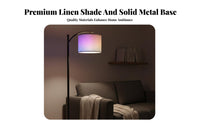 Stepless Dimming Dimmable Standing Light Adjustable Color Temperature over Couch Floor Lamp Modern Design Arc Floor Lamp Sturdy Metal Base for Families, Homeowners, Students, Living Room, Bedroom, Reading Nook, Deactivate Ice