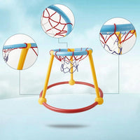 Freestanding Water Basketball Set with Pump Colorful Pool Basketball Hoop Portable for Family