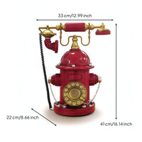 Hydrant-Style Telephone Model Realistic Decorative Telephone Model Classic
