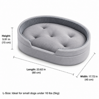 Waterproof Dog Bed, Large Grey Cooling Mat Pet Bed, Indestructible Tear Resistant Polymer for All-Season Use
