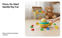 Push and Go Toy Car Battery Inertia Powered Car No Needed Cartoon Spaceship Toy for Kids, Preschoolers, Ground Play, Play Period, Playroom
