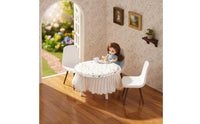 Dollhouse Dining Set Realistic Design Miniature Table and Chair Model Play House plaything/12 Scale Table and Chairs for Diorama