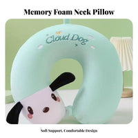 Cartoon Curved Design D Neck Gentle Support & Comfortable Curved Design D Travel Pillow Ergonomic Design Memory Foam Neck Support for Adults, Kids