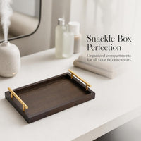 Nordic Style Acrylic Divided Serving Tray with Handle for Snacks and Appetizers