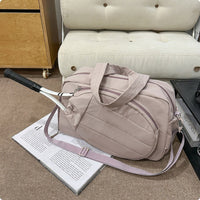 Detachable Strap Quilted Sports Bag Zippered Padded Duffel Bag