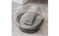 Laundry Basin with Washboard Integrated Laundry Washboard Basin Washbasin Plastic Tub Round for Bathroom, Dorm Room