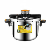 Anti-Scalding Handles Stainless Steel Pressure Cooker All Stovetops Compatible Rotary Knob Pressure Cooker Even Heat Distribution Multifunction Cooking Pot 3-in-1 Versatility for Beginners, Outdoor, Camping