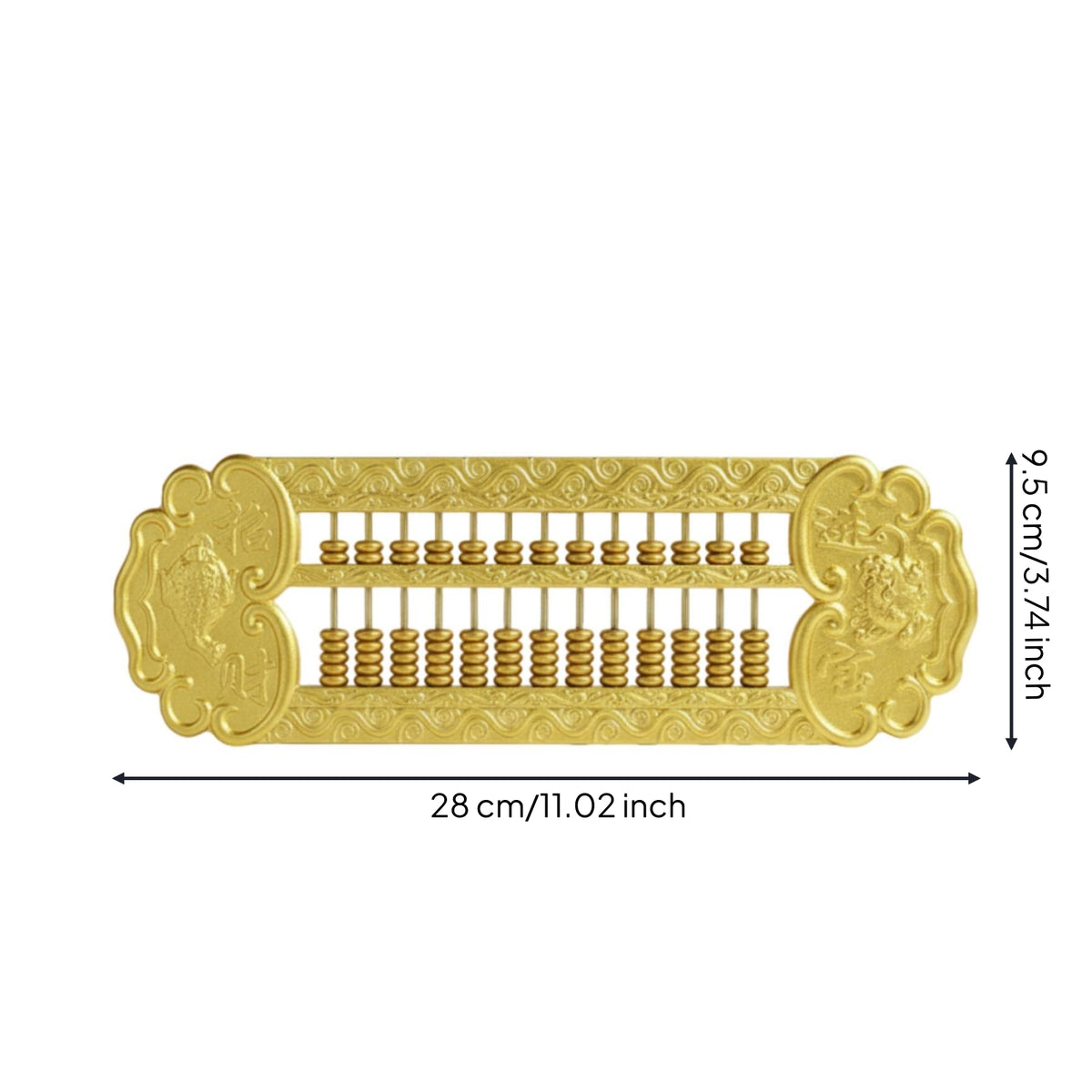 Abacus with Display Stand Gold-Colored Decorative Abacus Engraved Desk Decor for Office