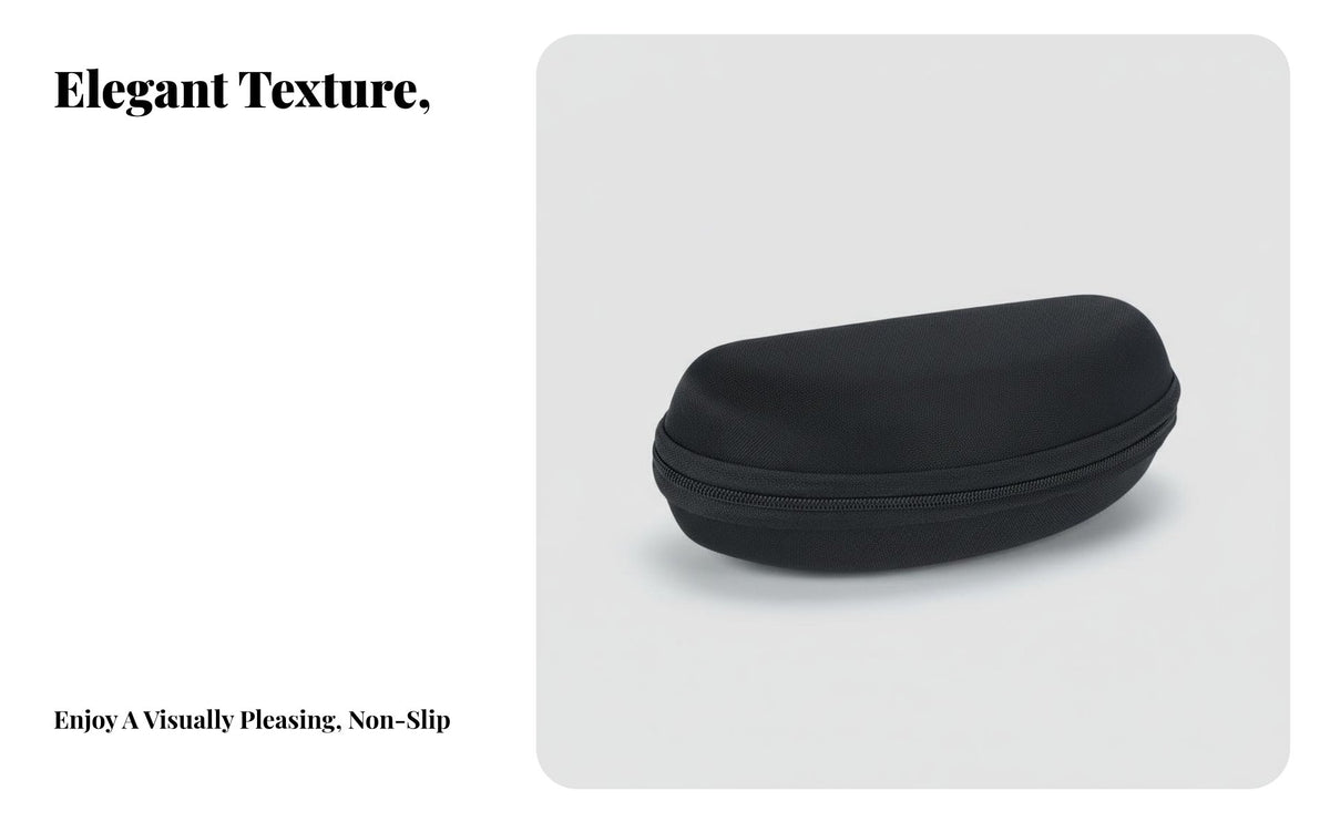 Black EVA Glasses Case Crush-Resistant EVA Travel Glasses Case Zipper Closure Portable Eyewear Protector for Outdoor, Car