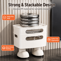 Stackable Storage Organiser Box, Two-Layer Wardrobe Storage Organiser, Airing Cupboard Box for Small Items, Student Storage