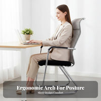 Wheeless Design High-Back Sled Base Chair Ergonomic Support Office Furniture Stable Construction Heavy Duty Frame for Conference Attendees, Students, Big and Tall Users, Reception Area, Waiting Room