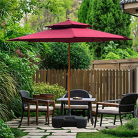 Patio Umbrella with Water-Resistant-Repellent Double Canopy Umbrella Resistant for Homeowners, Cafe Owners, Garden, Backyard, Balcony