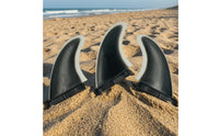3 Pieces Thruster Fin Control-Oriented Surfboarding Fin with Paired-Tab Base Textured Twin Fins for Surfers