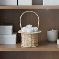 Woven Flower Basket Handwoven Handmade Imitation Rattan Basket Versatile Home Decor for Picnic, Fruit Display