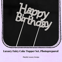 Fairy Cake Topper with Bead Knot Crystal Decoration