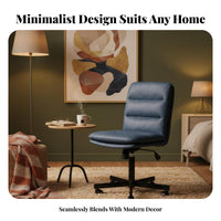Ergonomic spine-supportrest space-saving Upholstered rotate Chair Height Adjustable Scalloped spine-support Rolling Chair Padded pad Office Seating Easy Assembly for Students, Women, Study Room, Bedroom