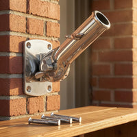 Rotating Adjustable Joint Stainless Steel Flagpole Base Corrosion-Resistant Flagpole Mounting Base Polished Finish Flag Pole Bracket