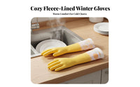 Waterproof Dishwashing Gloves Fleece Lined Gloves Oil-Resistant for Laundry, Restroom