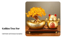 Opening Gift Feng Shui Wealth Tree Chinese Design Crystal Wealth Tree Artfully Crafted for Business Owners, New Homeowners, Office