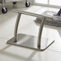 Salon Chair Footrest Curved Tubular Hairdressing Chair Foot Pedal Floor-Standing Footrest Rectangular Base