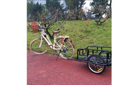 Foldable Cycle Trailer Foldable Bike Cargo Trailer Portable Utility Cart with Hitch for Camping, Gardening, Grocery Shopping