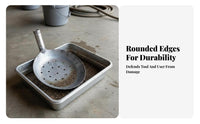 Long-Lasting Heavy Duty Slotted Scoop High Effectiveness Manhole Cleaning Scoop Effort Saving Long Handle Drain Strainer Easy to Clean for Plumbers, Maintenance Crew, Construction Workers, Septic Tanks, Sewers, Manholes, Drains