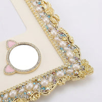 Ornate Pearl Rhinestone Photo Frame, Vintage A4 Photo Frame Ornate Gold, Vintage Photo Frame for Wall Hanging