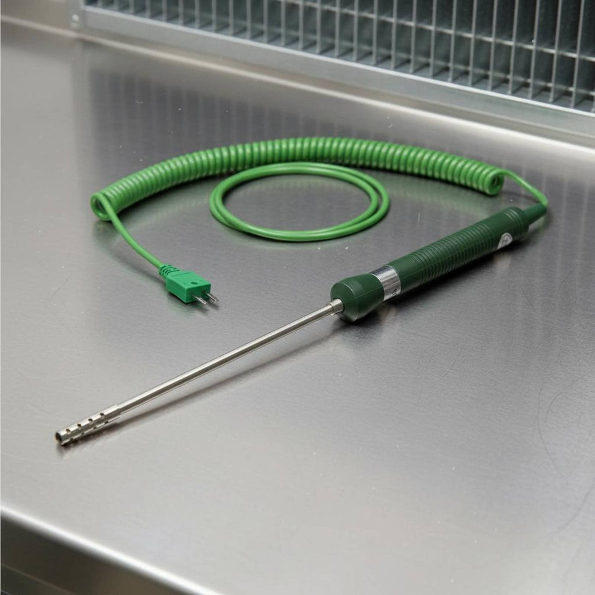 High Precision K-Type Thermocouple Thermometer Fast Reaction Handheld Temperature Gauge Coiled Cable for Technicians, Industrial, Laboratory