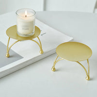 Candle Pedestal with Legs Decorative Pillar Candle Holder Pedestal Display Low-Height Candlestick Round for Tabletop