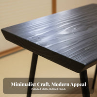 Wabi-Sabi Aesthetic Live Rim Stump Table Carbonized Finish Household Furniture Rustic Design Single Wood Slab Top for Tea Lovers, Homeowners, Interior Decorators, Living Room, Bedroom, Balcony, Home Office