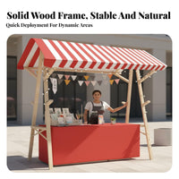 Solid Wood Frame Foldable Wooden Market Stall Easy Assembly Foldable Market Stall Lightweight Portable Vendor Booth Spacious Countertop for Crafters, Small Business Owners, Event Organizers, Night Markets, Street Fairs, Advertising Al Events, Craft Shows