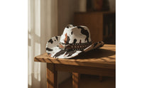 Wide Brim Cowboy Hat with Metal Studs Studded Cowboy Hat with Studs Headwear Timeless for Rodeo, Costume Party