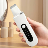 Handheld Sonic Skin Scrubber Rechargeable Skin Scrubber with Metal Spatula Portable Pore Cleaner Gentle for Home